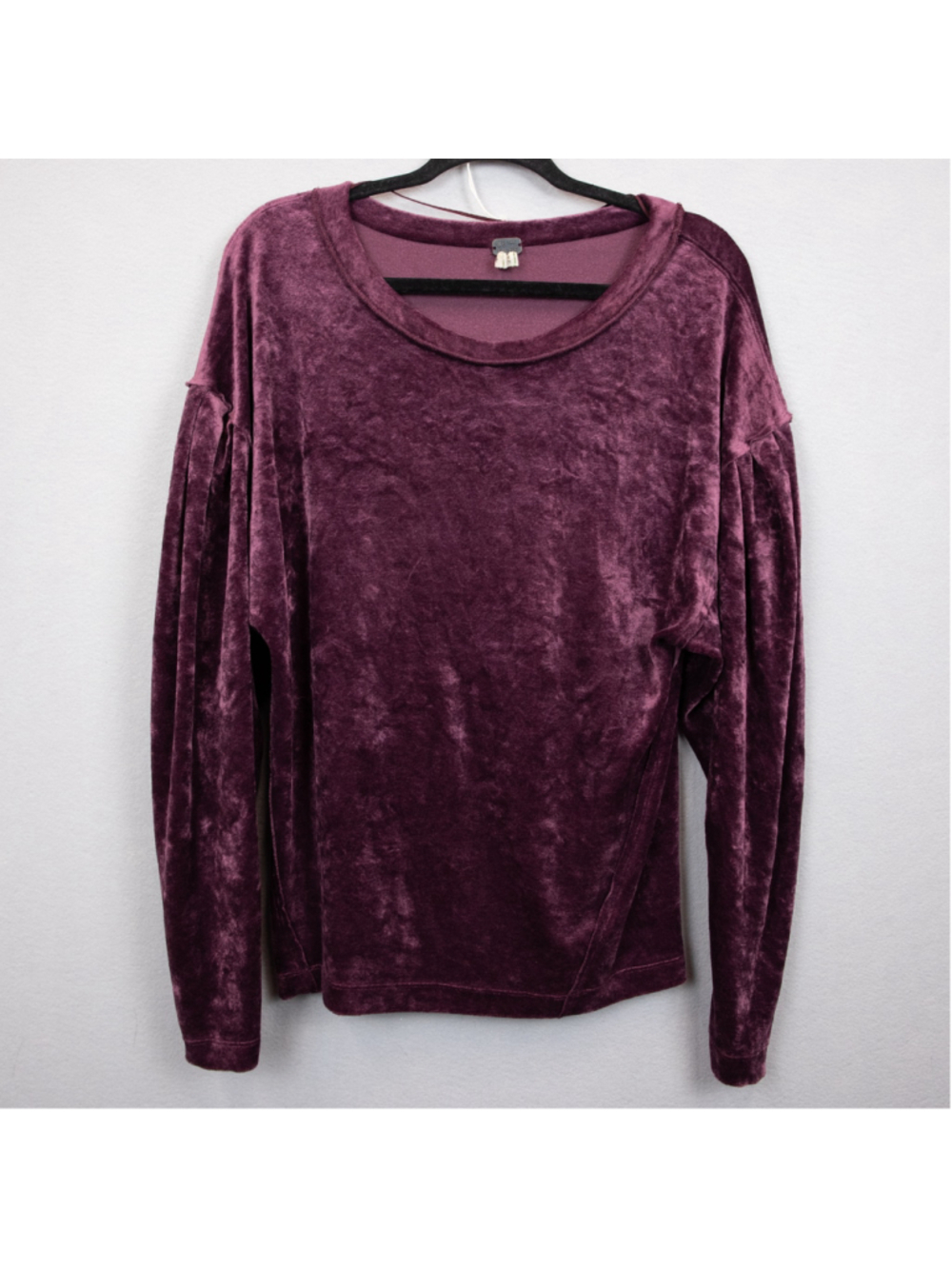 We The Free purple crushed velvet long sleeve sweater-M